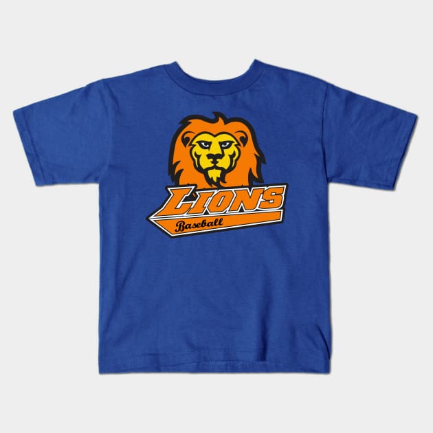 Lions Baseball Kids T-Shirt by DavesTees